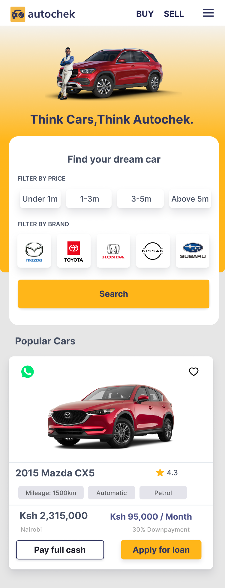 Autochek homepage
